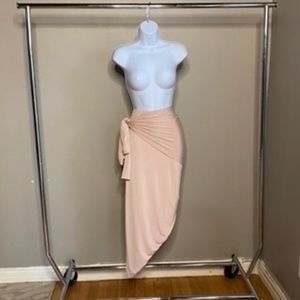 Naked Wardrobe: So Wrapped Up Skirt - Nude - Large